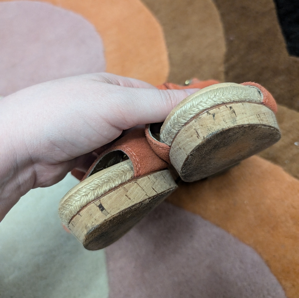 Coach Suede And Brass Heels - Picture 7 of 11